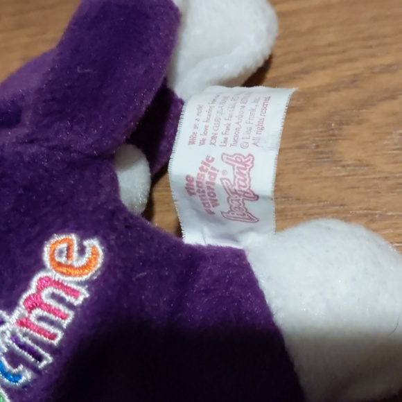 Authentic Vintage Lisa Frank Happy Purple Cat Beanie Stuffed Animal - Picture 2 of 8